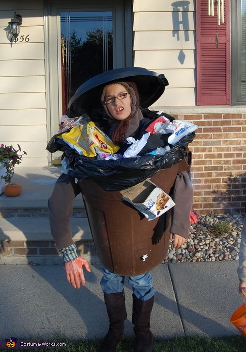Woodshop reccomend Midget on trash can costume picture