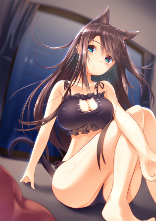 Hentai girl with purble underwear