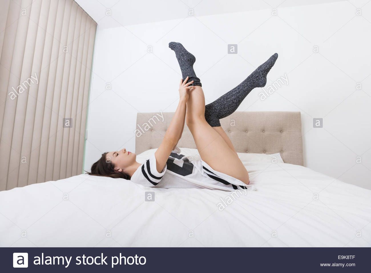 Mammoth reccomend Bed in mature sock wearing woman