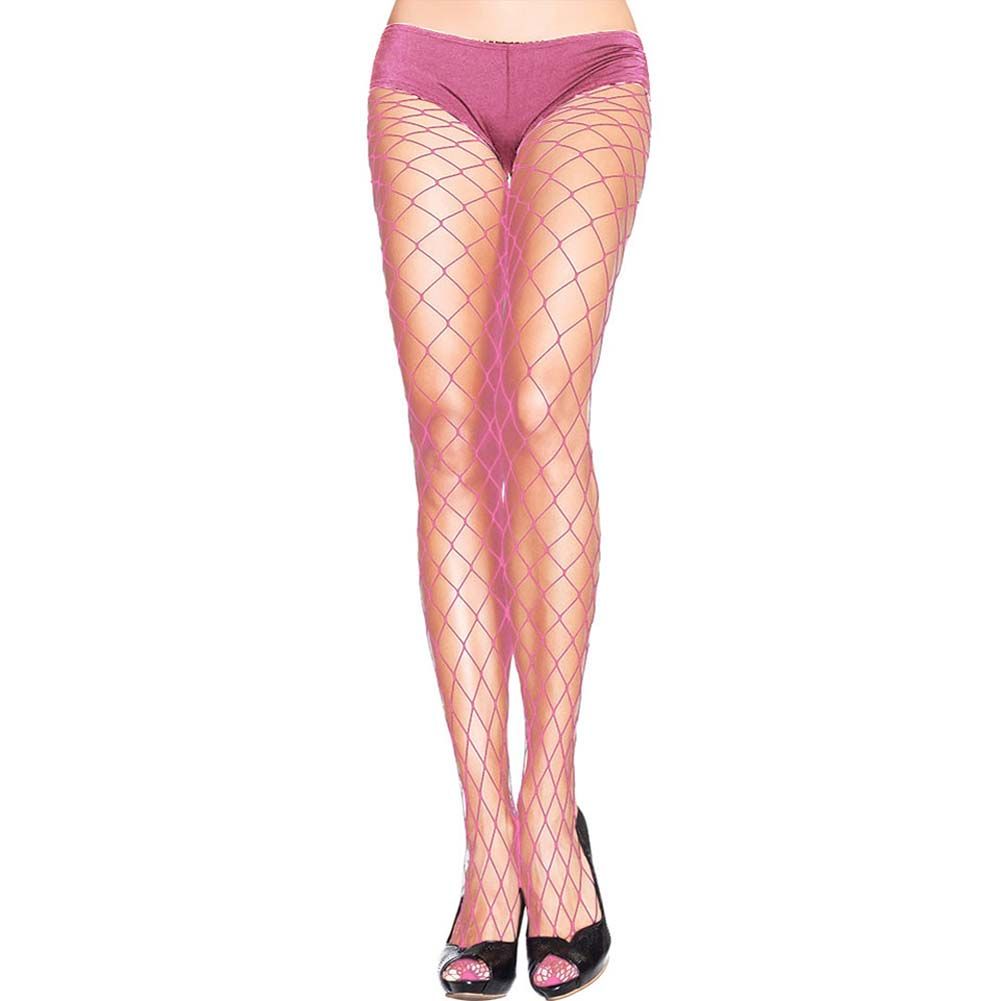 Pink net pantyhose