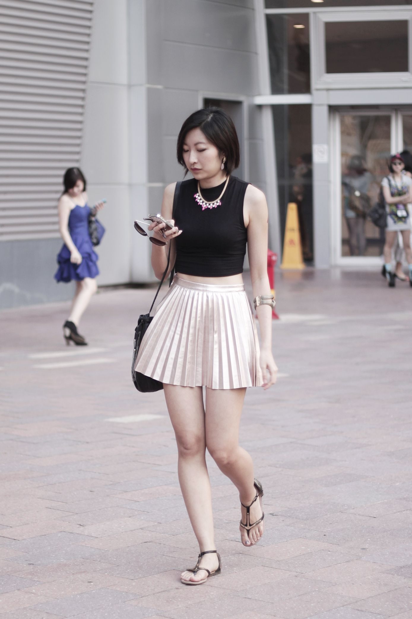 Asian girl sandal wearing