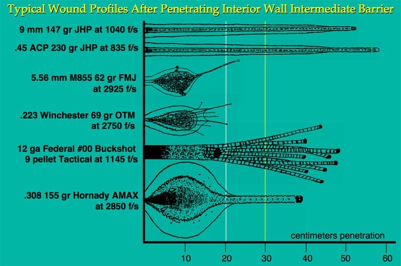 12 gauge buckshot wall penetration