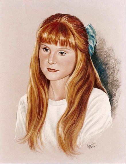 Pastel portrait redhead