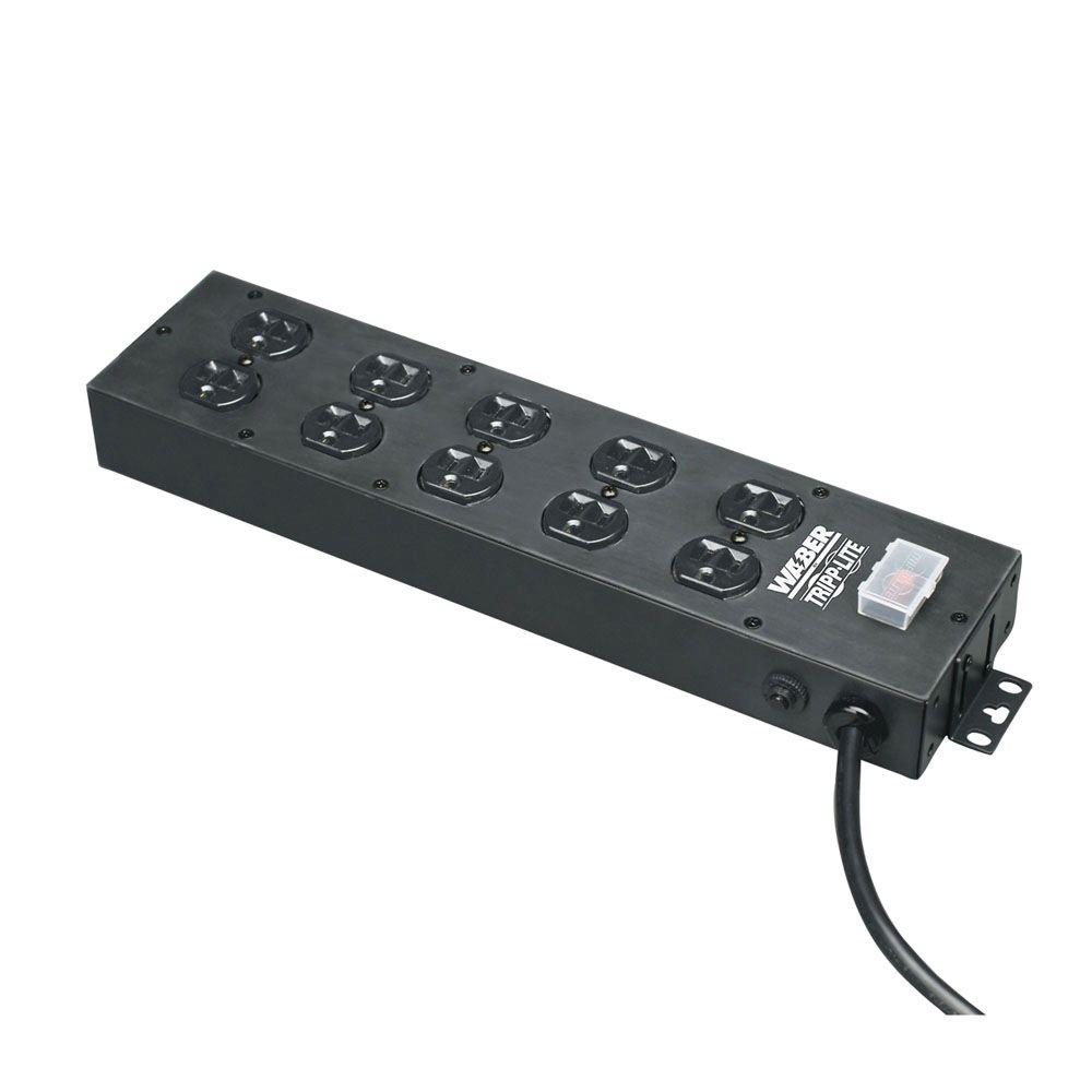 Wallmounted power strip with multiple receptacles